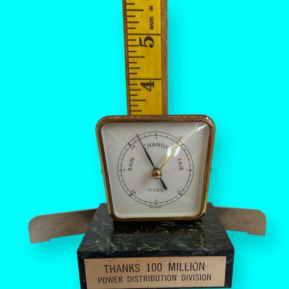 Vintage Desktop Weather Station Florn Made In Germany Marble Base - Picture 4 of 8